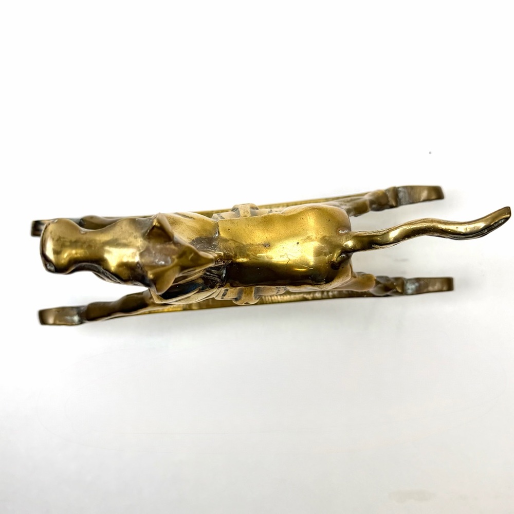 Vintage Brass Rocking Horse Figurine Heavy 7x6 Home Decor - Picture 9 of 11